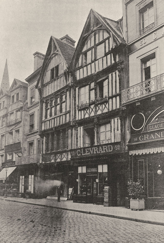 CALVADOS. Caen. Une rue 1895 old antique vintage print picture